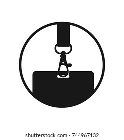 Icon of lanyard. symbol, sign. Flat color. Vector illustration