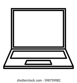 icon laptop black contour of vector illustration