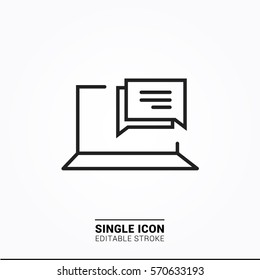 Icon laptop chat Single Icon Graphic Design