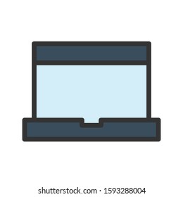 Icon laptop in lineal color style. vector illustration and editable stroke. Isolated on white background.