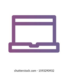 Icon laptop in lineal gradient style. vector illustration and editable stroke. Isolated on white background.