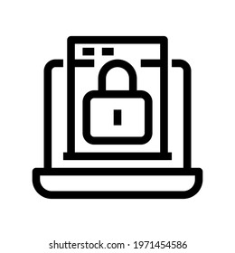 Icon Laptop Lock With Style Outline