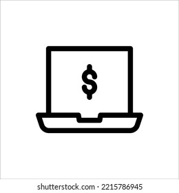 Icon Laptop, Outline, Flat Icon Logo Illustration Vector Isolated. Suitable for Web Design, Logo, App.