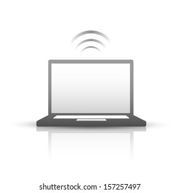 Icon laptop over white background. Vector design. 