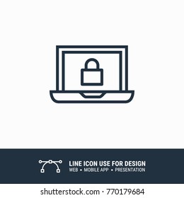 Icon laptop security graphic design single icon vector illustration