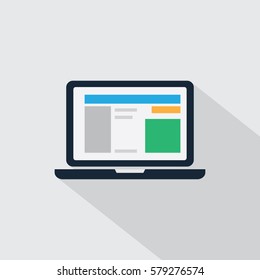 icon laptop with shadow