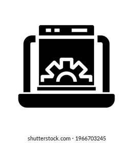 Icon Laptop With Style Glyph