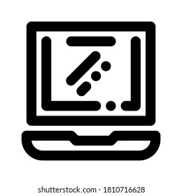 Icon laptop with style outline