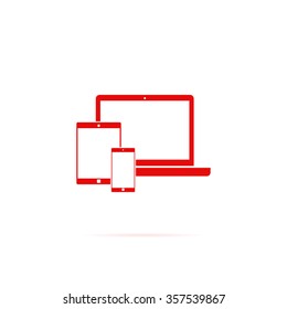 Icon laptop, tablet and smartphone.