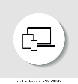 Icon laptop, tablet and smartphone.
