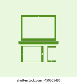 Icon laptop, tablet and smartphone.