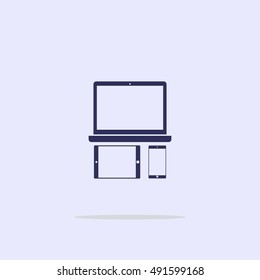 Icon laptop, tablet and smartphone.