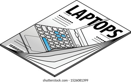 Icon of a laptops / IT / technology magazine. 