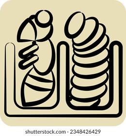 Icon Larva Bee. related to Apiary symbol. hand drawn style. simple design editable. simple illustration