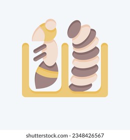 Icon Larva Bee. related to Apiary symbol. flat style. simple design editable. simple illustration