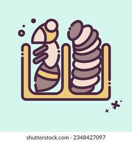 Icon Larva Bee. related to Apiary symbol. MBE style. simple design editable. simple illustration