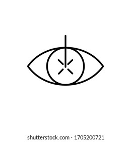 El icono de la cirugía láser ocular. vector de ilustración de esquema. Pictograma para página web, aplicación móvil, promoción. Elemento de diseño GUI de UI UX. Trazo editable. Vector.