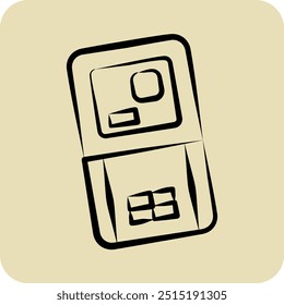 Ícone Laser Range Meter. relacionado com o símbolo de medição. estilo desenhado à mão. ilustração simples