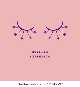 Icon lashes. Logo eyelash extension. Vector illustration