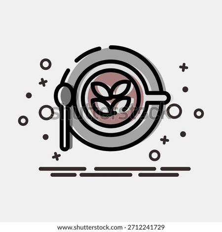 Icon latte. Coffee shop elements. Icon in MBE style.