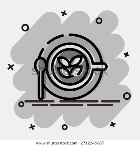 Icon latte. Coffee shop elements. Icon in comic style.