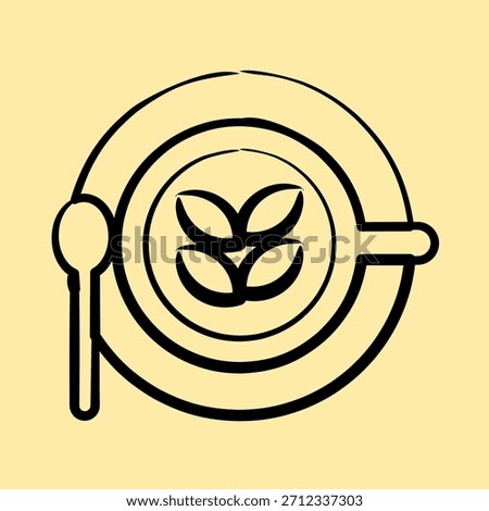 Icon latte. Coffee shop elements. Icon in hand drawn style.