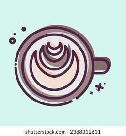 Icon Latte. related to Coffee symbol. MBE style. simple design editable. simple illustration