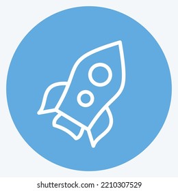 Icon Launch. suitable for Startup symbol. blue eyes style. simple design editable. design template vector. simple illustration