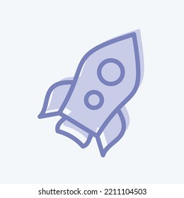 Icon Launch. suitable for Startup symbol. two tone style. simple design editable. design template vector. simple illustration