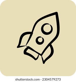 Icon Launch. suitable for Startup symbol. hand drawn style. simple design editable. design template