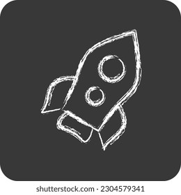 Icon Launch. suitable for Startup symbol. chalk Style. simple design editable. design template vector