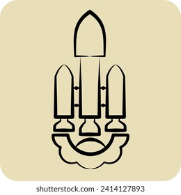 Icon Launch Vehicle. related to Satellite symbol. hand drawn style. simple design editable. simple illustration
