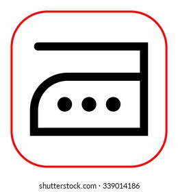 Icon of laundry label Iron at high temperature