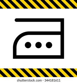 Icon of laundry label Iron at high temperature