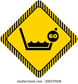 Icon of laundry label Wash at or below 60C sign