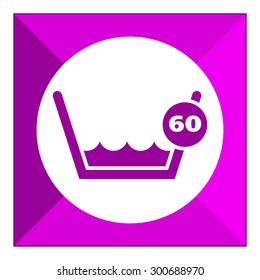 Icon of laundry label Wash at or below 60C sign