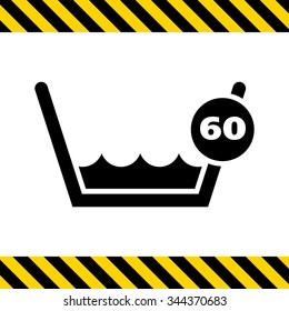 Icon of laundry label Wash at or below 60C sign