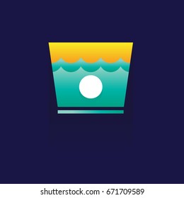 icon Laundry. wash. symbols. Vector. illustration. colorful. idea design. on blue background. logo. label. button