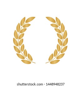 Icon laurel wreath. Laurel wreath with golden ribbon