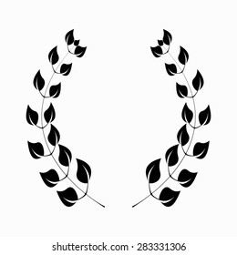 icon laurel wreath on white background - vector