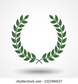 icon laurel wreath - vector illustration, green icon laurel