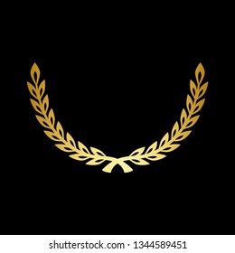 icon laurel wreath - vector illustration Gold - Vector