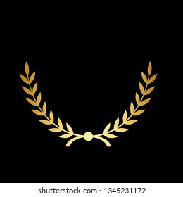 icon laurel wreath - vector illustration Gold - Vector