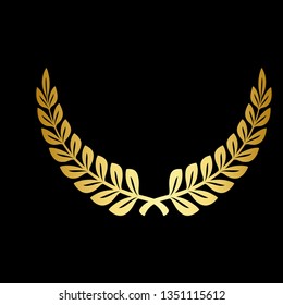icon laurel wreath - vector illustration Gold - Vector