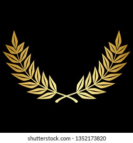 icon laurel wreath - vector illustration Gold - Vector