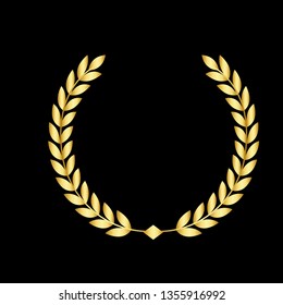 icon laurel wreath - vector illustration Gold - Vector