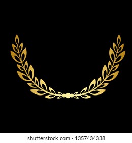 icon laurel wreath - vector illustration Gold - Vector