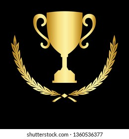 icon laurel wreath - vector illustration Gold - Vector