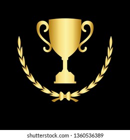 icon laurel wreath - vector illustration Gold - Vector