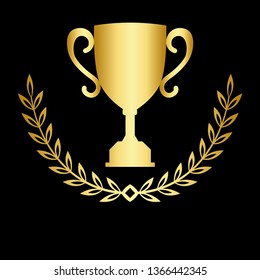icon laurel wreath - vector illustration Gold - Vector